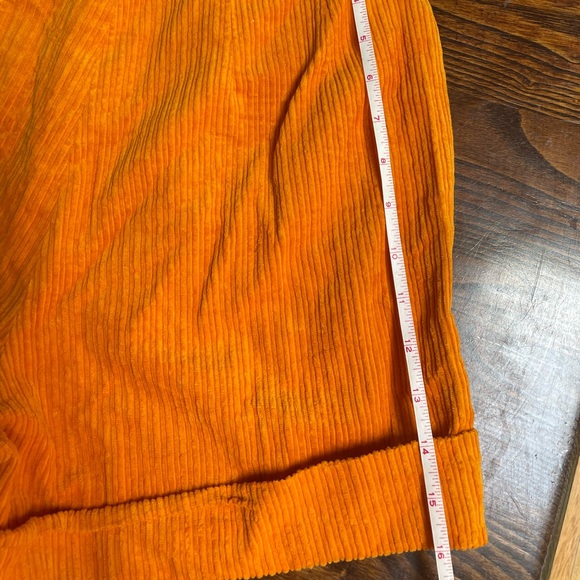 Vtg 70s 80s Ladies Orange Cotton Corduroy Shorts Womens 13-14 High Waisted Beach - Picture 3 of 7